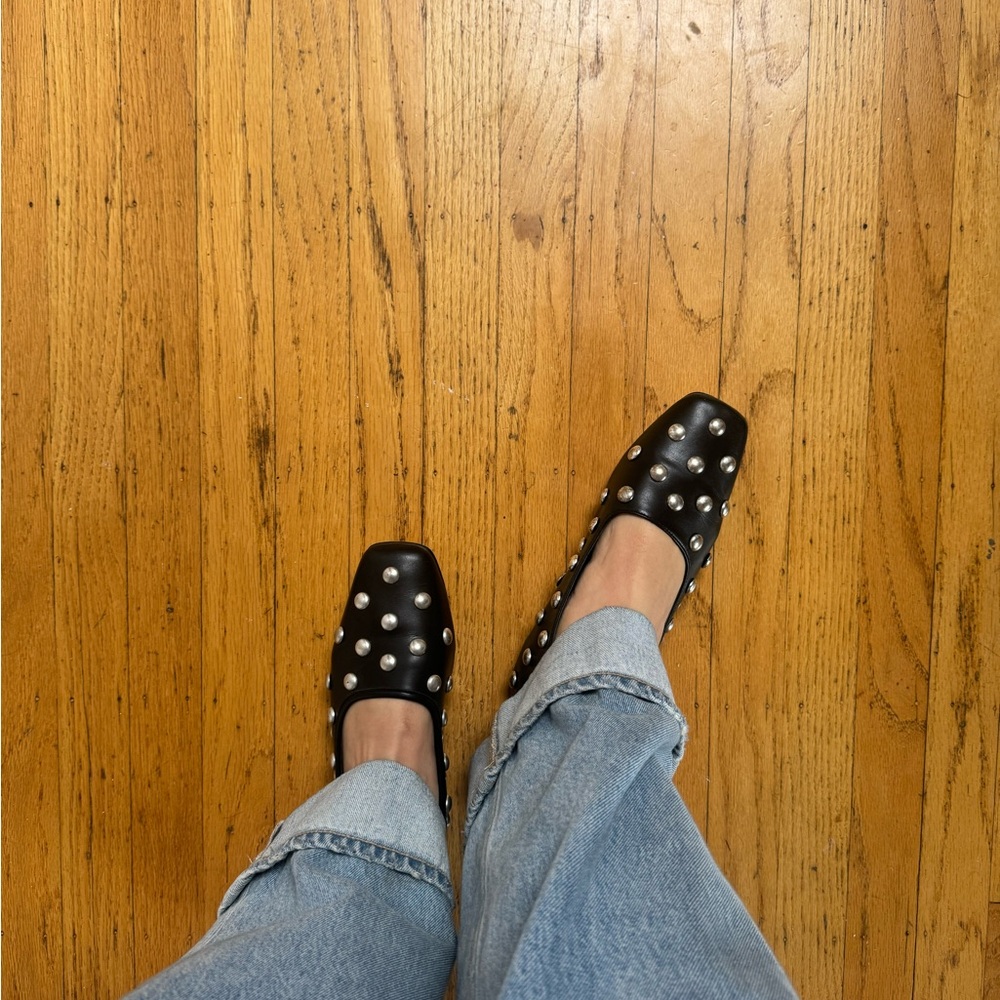 Freda Salvador Black Studded Flats